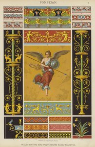 Pompeusi, falfestés és polikróm Basso-Relievo (színes lito) alkotó: German School