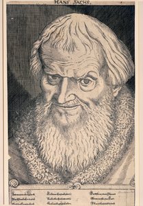 Hans Sachs portréja (metszet) alkotó: German School