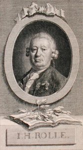 Johann Heinrich Rolle (1716-85) portréja Gejzír metszetével (metszet) alkotó: German School