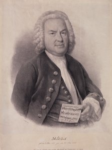 Johann Sebastian Bach (1685-1750) portréja, amelyet F.G. metszett. Schlick, 1840 alkotó: German School