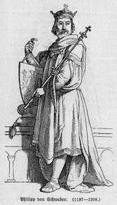 I. Sváb Fülöp portréját Hohenstaufen Fülöp (1176-1208), német császár, a rómaiak királya és Olaszország királya készítette. Richard Roth „Kaiser, Konig und Papft” című metszete alkotó: German School