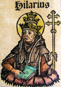Hilarius pápa portréja, megjelent a Nürnbergi Krónikában, 1493 alkotó: German School