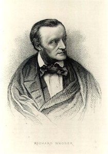 Richard Wagner (1813-83) német zeneszerző portréja (metszet) (f/w fotó) alkotó: German School