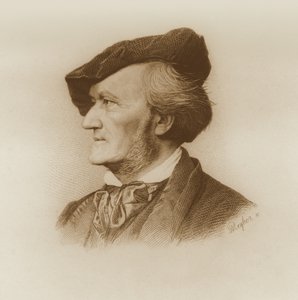 Richard Wagner (1813-83) német zeneszerző portréja, metszett Robert Reyher (1838-77) (lásd még: 93368) alkotó: German School