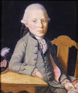 Levelet tartó fiatalember portréja, 1750 körül (guache, papíron) alkotó: German School