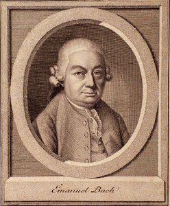 Carl Philipp Emanuel Bach (1714-1788) német zeneszerző, Johann Sebastian Bach fia portréja alkotó: German School