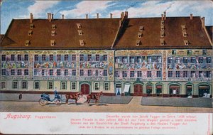 Az augsburgi Fuggerhaust ábrázoló képeslap alkotó: German School
