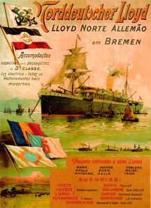 Az észak-német Lloyd vonalat hirdető plakát, 1898