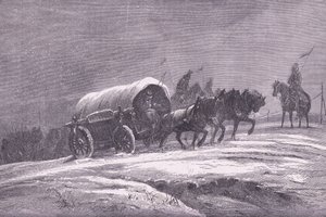 Porosz tereposzlop a hóban, Cassells History of the War Franciaország és Németország között, kiadó: Cassell and Company Limited, 1890 körül (litho) alkotó: German School
