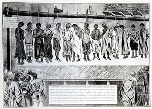 Az 1911-es olasz inváziót ellenző tripoli állampolgárok nyilvános kivégzése a Simplicissimus magazinból, 1912 alkotó: German School