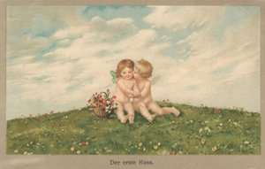 Putti csókolózik alkotó: German School