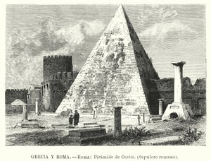 Cestius piramisa, Gaius Cestius sírja, Róma (litho) alkotó: German School
