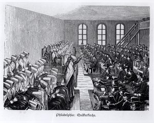 Quaker Meeting, Philadelphia, Hesse-Warburg „Nord Amerika” című művéből, 1888 alkotó: German School