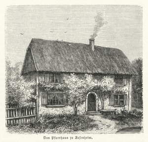 Sessenheim rektora, Friederike Brion otthona, akivel Johann Wolfgang Goethe szerelmi viszonyt folytatott, miközben a strasbourgi egyetemen tanult 1770-1771-ben. alkotó: German School