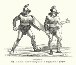 Római gladiátorok (metszet) alkotó: German School