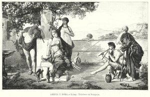Római bábszínészek Pompejiben (litho) alkotó: German School