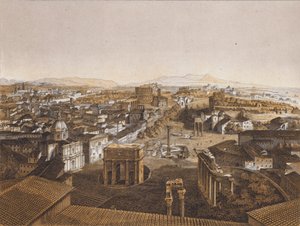 Róma a Capitoliumról (színes litográfia) alkotó: German School