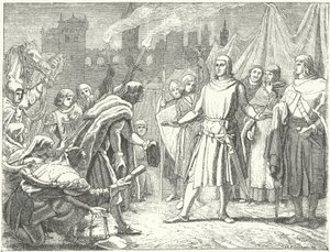 Habsburg Rudolfot, Németország újonnan megválasztott királyát köszöntötte Bázel lakossága alkotó: German School