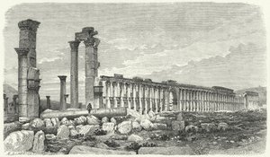 Palmyra városának romjai, Szíria (metszet) alkotó: German School