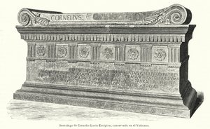 Lucius Cornelius Scipio Barbatus római katona és konzul szarkofágja a Vatikánban, Róma alkotó: German School