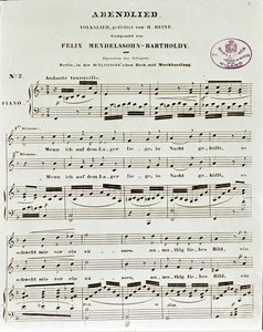 Az Abendlied eredményoldala, Felix Mendelssohn alkotó: German School