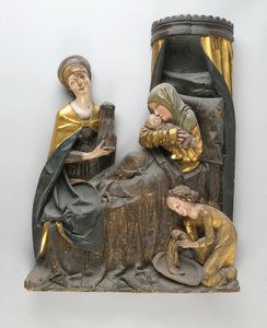 Szűz és Gyermek és Szent Anna faragott csoportja (tölgy) alkotó: German School