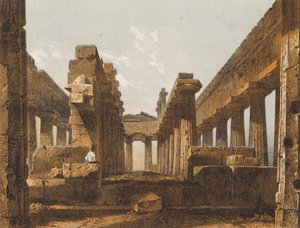 Héra második temploma, Paestum, Olaszország (színes litográfia) alkotó: German School