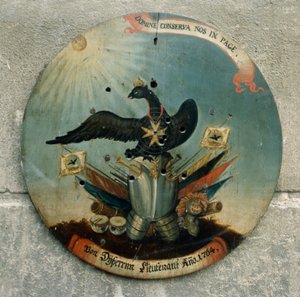 Egy porosz tiszt pajzsa, 1764 (festett fa)