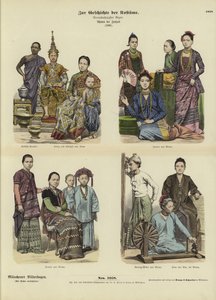 Sziámi és burmai jelmezek, 1886 alkotó: German School