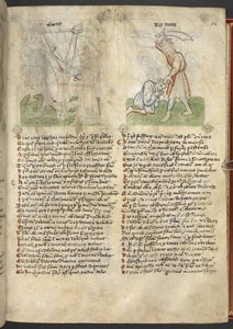 Sloane 361, f.26 Ézsaiás mártíromsága; Moáb király feláldozza fiát a 