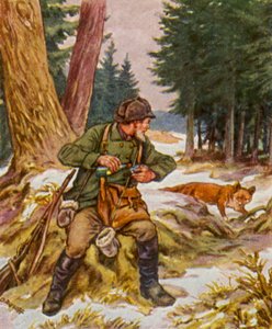 Sonntagsjager / Sunday Hunter (színes litográfia) alkotó: German School