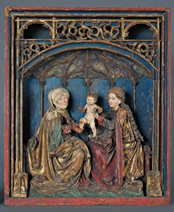 Szent Anna, Mária és a Krisztus-gyermek (Anna Selbdrift) Felső-Rajna, 1515 körül (polikróm fa és aranyozott)