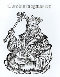 St. Charles (747-814) Hartmann Schedel (1440-1514) „Liber Chronicarum” című művéből, 1493 alkotó: German School