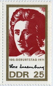 Rosa Luxembourgot (vagy Luxemburgot) ábrázoló bélyegző alkotó: German School
