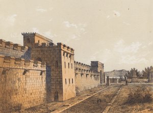 Utca Pompejiben, Campania, Olaszország (színes lithó) alkotó: German School