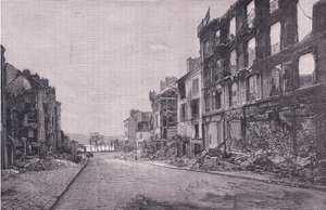 Street in St Cloud, Cassells History of the War Franciaország és Németország között, kiadó: Cassell and Company Limited, 1890 körül (litho) alkotó: German School