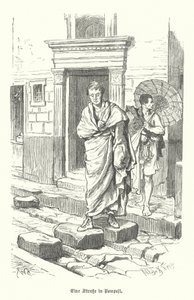 Utca az ókori római Pompeii városában (metszet) alkotó: German School