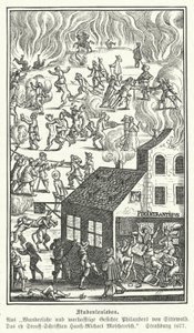 Diákélet: jelenet a Blicke Philanders von Sittewaldból, Johann Michael Moscherosch (metszet) alkotó: German School
