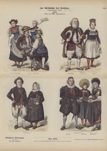 Svájci viselet, 18. század vége (színes metszet) alkotó: German School