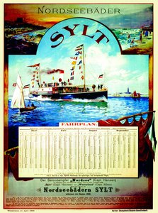 Sylt, a Sylt Steamship Companyt reklámozó plakát, 1899
