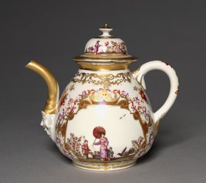 Teáskanna, Meisseni Porcelángyár, 1723-24 körül alkotó: German School