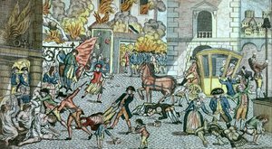 Szörnyű atrocitások Párizsban, 1792. augusztus 10-én alkotó: German School