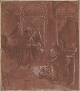 Az Annunciáció, 1520 körül (toll és tus) alkotó: German School