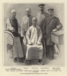 A kínai engesztelő misszió Németországba, Chun herceg az S S "Bayern" (litho) fedélzetén alkotó: German School