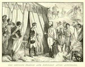 Ferenc császár és Napóleon Austerlitz után alkotó: German School