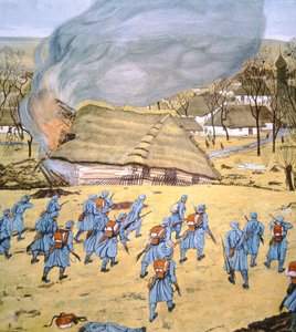 Az első osztrák-magyar Landsturm ezred megtámadja Stady Korciyan szerb falut december 22-én alkotó: German School