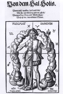A négy humor, Leonhart Thurneisser zun Thurn (1531-956) Quinta Essentiájából, Lipcsében, 1574 alkotó: German School