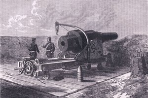 The Krupp Gun, Cassells History of the War Franciaország és Németország között, kiadó: Cassell and Company Limited, 1890 körül (litho) alkotó: German School