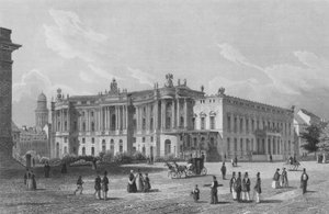 A könyvtár és a porosz hercegek palotája, Berlin (acélmetszet) alkotó: German School