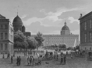 A Lustgarten, Berlin (acélmetszet) alkotó: German School